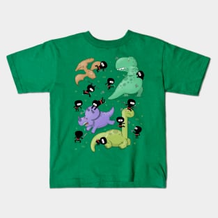 Ninjas vs. Dinosaurs Kids T-Shirt